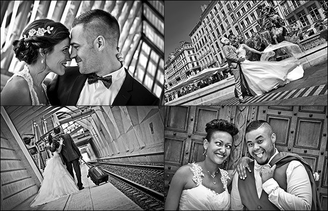 Séance photo de mariage gare de Lyon